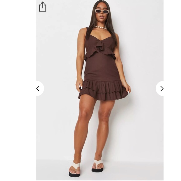 MISSGUIDED | Linen blend Cami Dress Sz US 8 - Picture 2 of 4